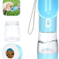 Portable Dog Water Bottle for Walking, Leak Proof Puppy Water Bottle with Food Container, Lightweight Pet Water Bottle for Hiking, Easy to Carry, BPA Free (Blue)