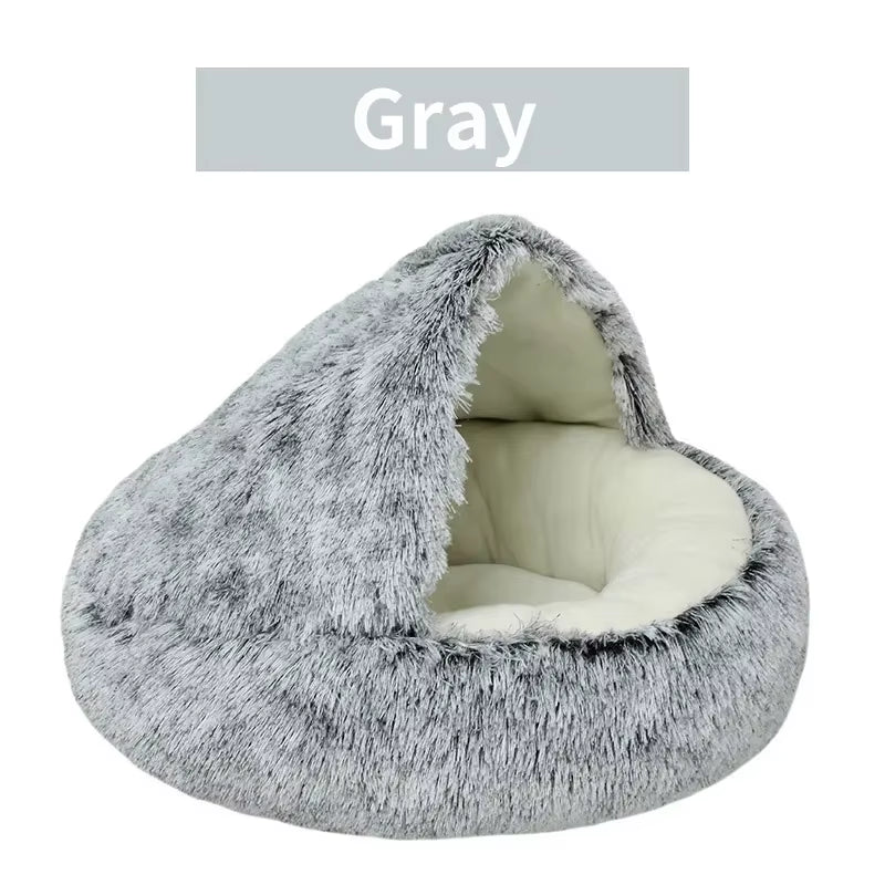 Winter Plush Pet Cat Bed round Cat Cushion Cat House 2 in 1 Warm Cats Basket Pet Sleep Bag Kitten Nest Kennel for Small Dog Cats