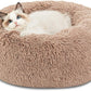 Calming Dog Beds for Small Medium Large Dogs - round Donut Washable Dog Bed, Anti-Slip Faux Fur Fluffy Donut Cuddler Anxiety Cat Bed, Fits up to 15-100 Lbs